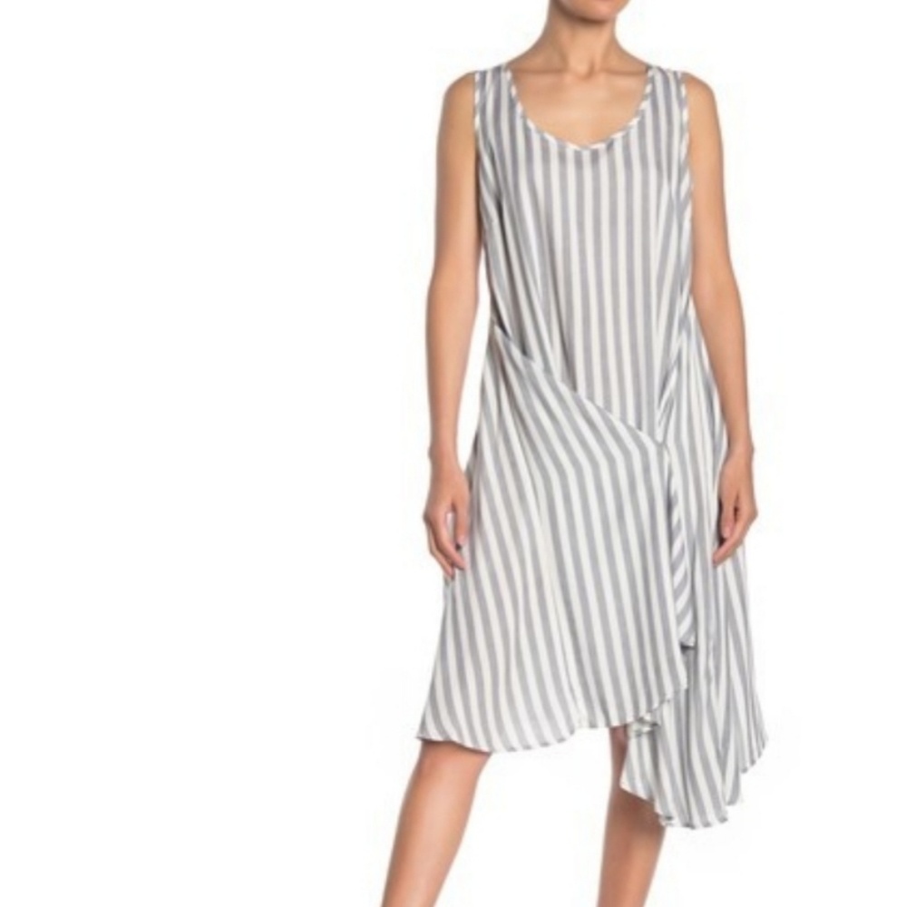 MSK Striped Wrap & Snap Dress